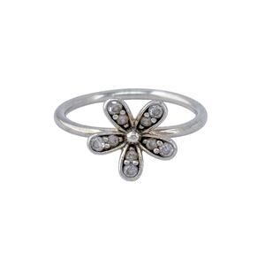 Vintage Pandora Sterling Silver 925 Cubic Zirconia Dazzling Daisy Ring Size 5